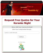 karaoke DJ client enquiry site
