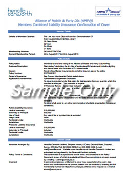 sample PLI certificate