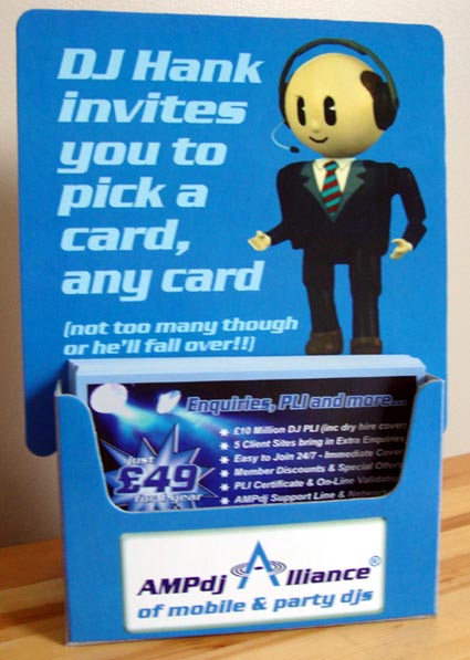 AMPdj trade partner point of sale card holder